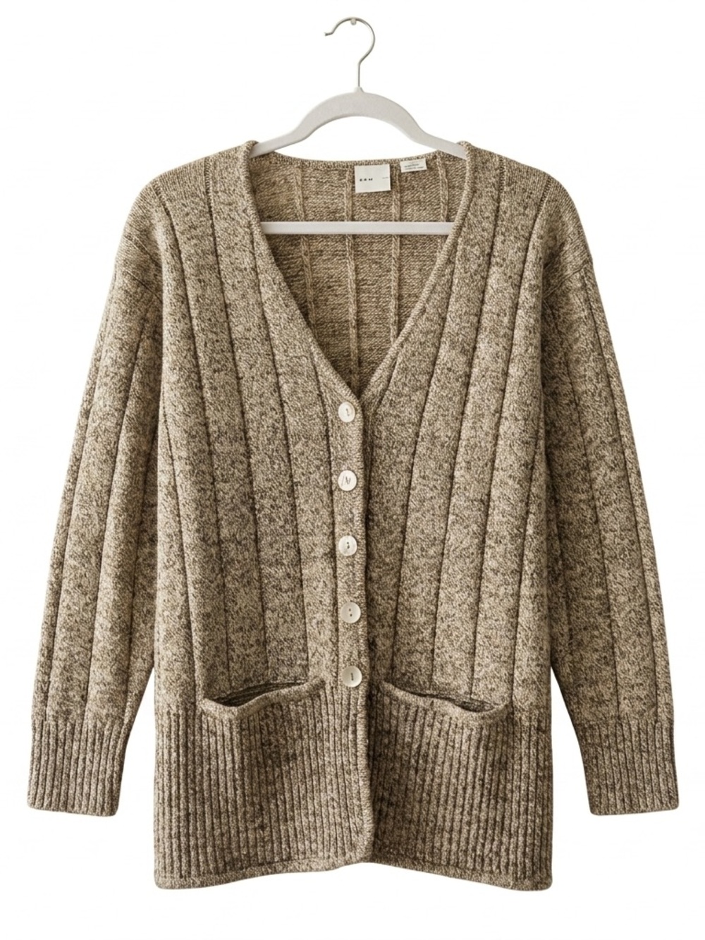 Summit Hill Oatmeal Ribbed Cardigan Cottagecore Grandpa Sweater L Back to School